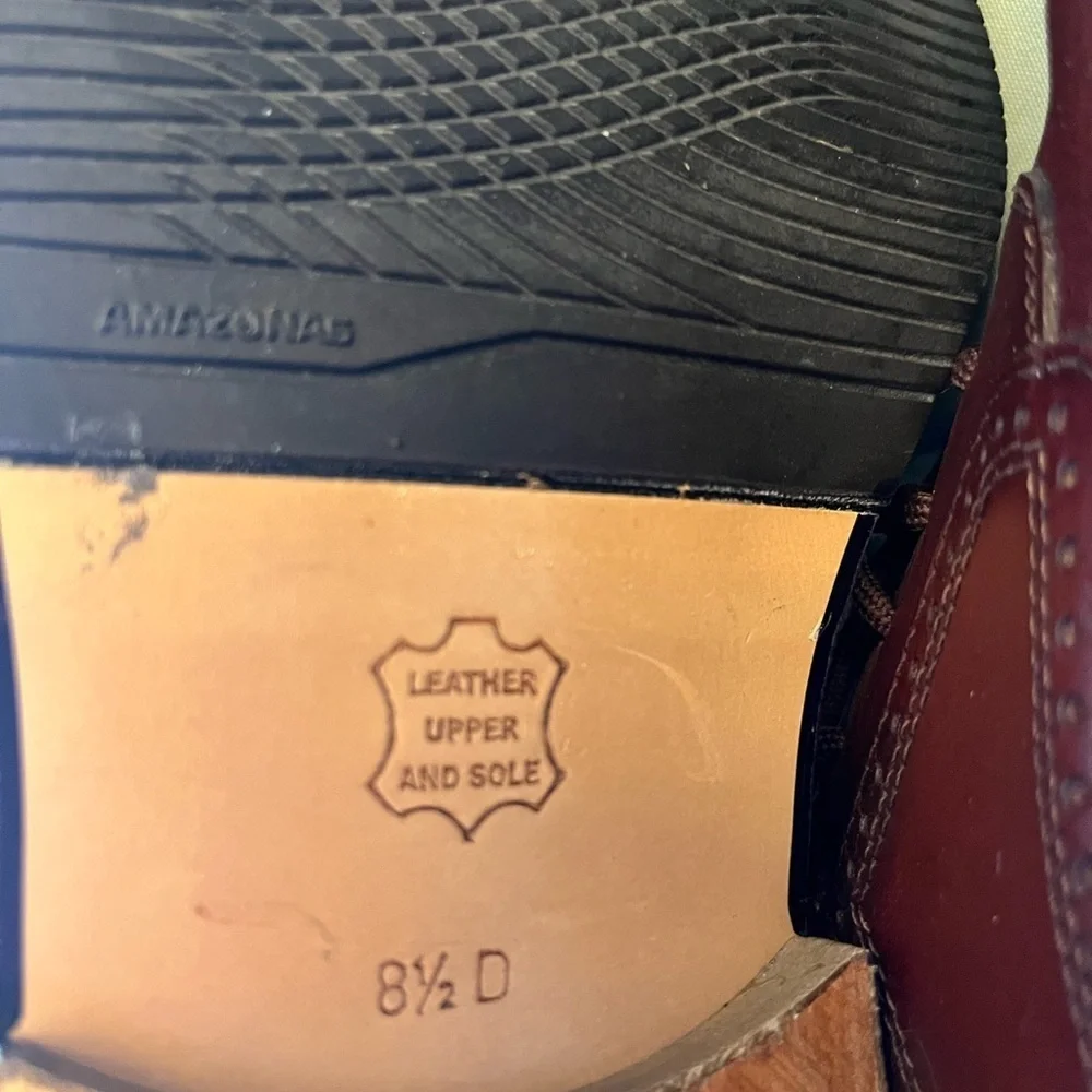 GIORGIO BRUTINE Burgundy Leather Men's Oxfords size 8.5 MADE IN BRAZIL BRAND NEW